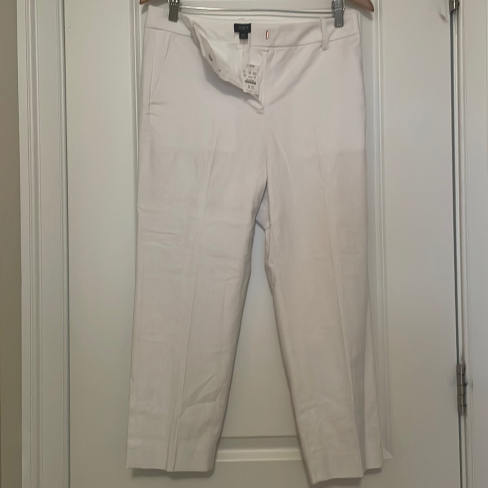 White Linen and Cotton blend J Crew pants size 8P